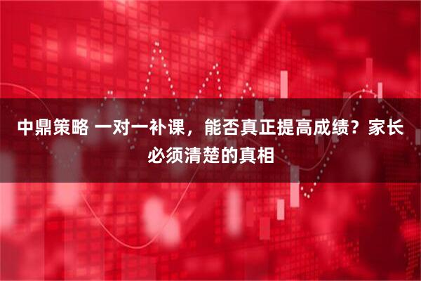 中鼎策略 一对一补课，能否真正提高成绩？家长必须清楚的真相