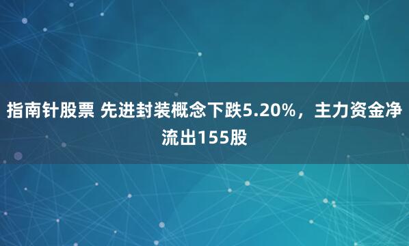 指南针股票 先进封装概念下跌5.20%，主力资金净流出155股
